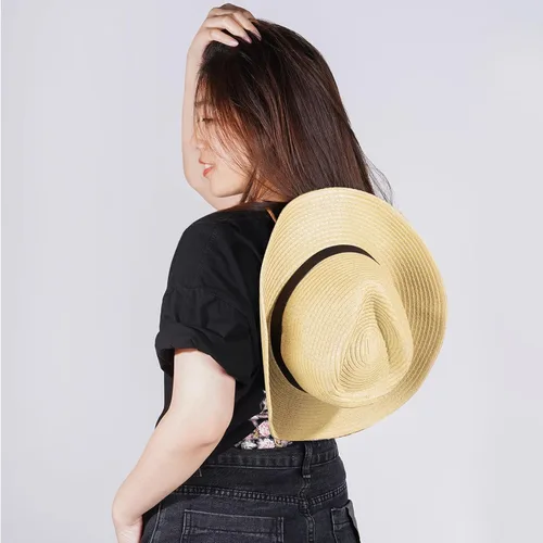 Miniatura 5 de Sombreros de vaquero de paja unisex para mujeres y hombres, sombrero de vaquero de playa occidental, sombrero de ala ancha para playa, Halloween