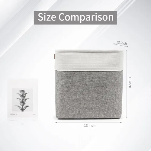 Miniatura 5 de Bagnizer 13x13 Cajas de almacenamiento cúbicas, caja de almacenamiento plegable de tela, paquete de 4 cestas de armario con asas para organizar
