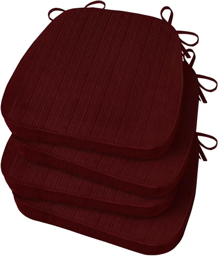 Miniatura 11 de Basic Beyond Cojines para sillas de comedor, 4 unidades, cojines para sillas de cocina en forma de D con lazos, juego de 4, cojines de asiento