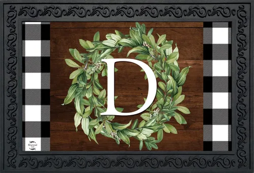 Miniatura 10 de Briarwood Lane Felpudo con monograma de corona con letra C