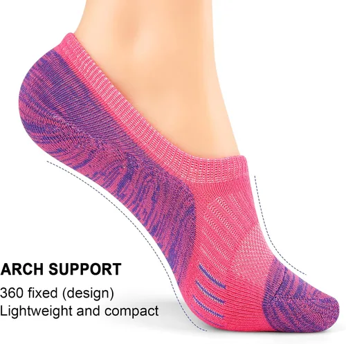 Miniatura 5 de Gonii Calcetines deportivos para mujer, calcetines de tobillo acolchados para correr, corte bajo, 5-8 pares