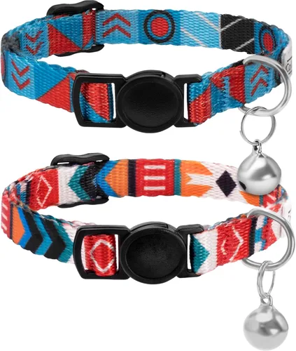 Miniatura 9 de CollarDirect Cat Collar Breakaway with Removable Bell Set of 2 PCS Azteca y étnica