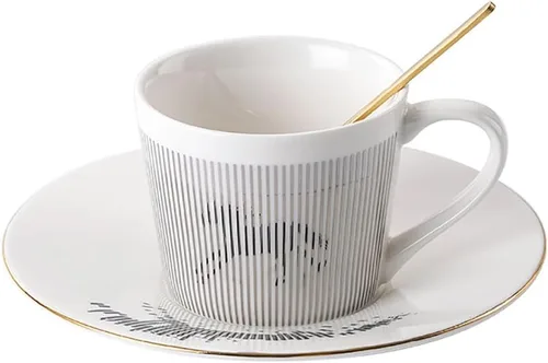 Miniatura 14 de Tazas y platillos de espejo, taza de café con reflejo de espejo, taza de café de cerámica con juego de platillo, tazas de té y platillos