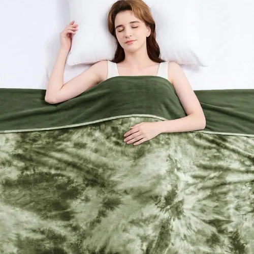 Miniatura 11 de Topcee Manta de Tiro Refrescante para Sudores Nocturnos Decorativa Tie Dye, Absorbe el Calor para Mantenerte Fresco en Noches Cálidas, Q-Max 0.5