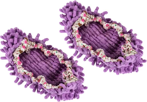 Miniatura 7 de M METERXITY 2 pares de fundas lavables de limpieza para zapatos, polvo de limpieza de suelos, pantuflas de microfibra de chenilla, para mopa de Verde