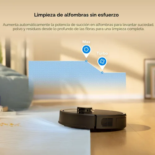 Miniatura 9 de roborock Q7 M5 Robot que aspira y trapea, succión hiperfuerza de 10,000 Pa, aspiradora robótica, sistema dual anti-enredo, trapeo controlado por