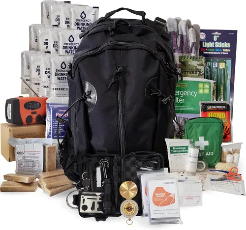 Kit de emergencia para 2 personas/mochila de supervivencia durante 72 horas para desastres naturales, huracanes, situaciones de emergencia o errores