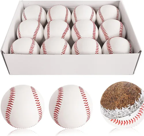 Paquete de 12 pelotas de béisbol de entrenamiento de práctica para niños/jóvenes, pelotas de béisbol de 9 pulgadas para lanzar autógrafos de béisbol