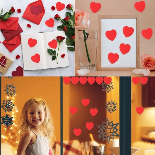 Miniatura 5 de 360 piezas de recortes de corazón pequeños con forma de corazón de papel de 2 pulgadas, confeti de corazones rojos de San Valentín, troqueles