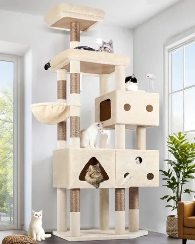 Globlazer Torre para gatos extra grande, árbol para gatos de 81 pulgadas de alto para gatos grandes, 20 libras, torre de rascador para gatos adultos