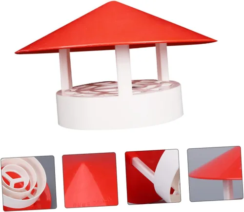 Miniatura 5 de MERRYHAPY 1pc impermeable Smokestack Cap Pvc cubierta de chimenea para protección contra el tiempo embudo protector para ventilación de techo