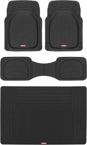 Motor Trend FlexTough™ Contour - Alfombrillas de goma resistentes para coche con forro de carga, juego completo para todo tipo de clima,