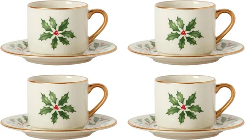Miniatura 11 de Lenox 853763 Juego de 4 tazas apilables de vacaciones, Vajilla de Navidad, para recibir invitados