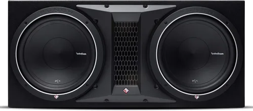 Rockford Fosgate Punch P1-2X12 Dual P1 - Caja de subwoofer cargada de 12 pulgadas con puerto