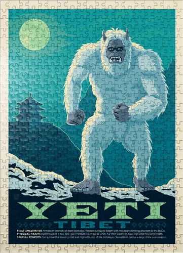 Miniatura 7 de MyPuzzle Mythical Creatures: Yeti, póster vintage, rompecabezas de 100 piezas para adultos