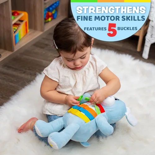 Miniatura 3 de Buckle Toys Barkley Dog - Juguete de aprendizaje de animales de peluche - Desarrolla habilidades motoras finas - Animal de peluche de reconocimiento