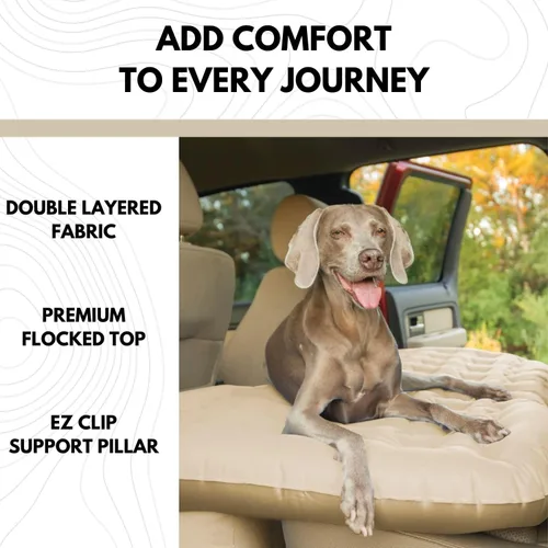 Miniatura 4 de Pittman Outdoors Cama de asiento trasero – Colchón de aire de 60 pulgadas para camiones y furgonetas – Incluye bomba, almohada y bolsa de Canela