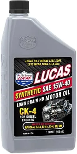 Lucas Oil Aceite sintético SAE 15W-40 CK-4 para camiones/6x1/cuarto de galón