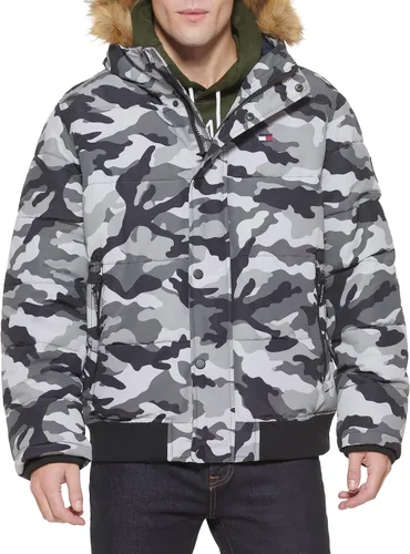 Miniatura 25 de Tommy Hilfiger Chaqueta Bomber de Esnórquel Acolchada de Tela Ártica para Hombre (Estándar y Tallas Grandes)
