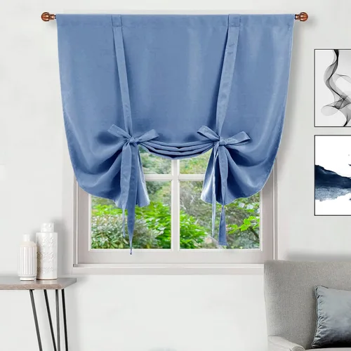 Miniatura 36 de DWCN Cortinas Opacas - Persiana Enrollable con Lazos para Ventana, Aislamiento Térmico, Oscurecimiento de Habitación, Cortinas con Bolsillo