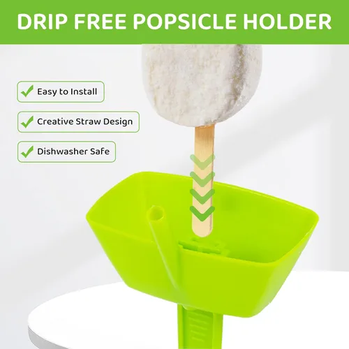 Miniatura 2 de Soporte para paletas sin goteo - Soporte para golosinas congeladas sin desorden con pajilla, soporte para helado sin goteo, soportes para paletas