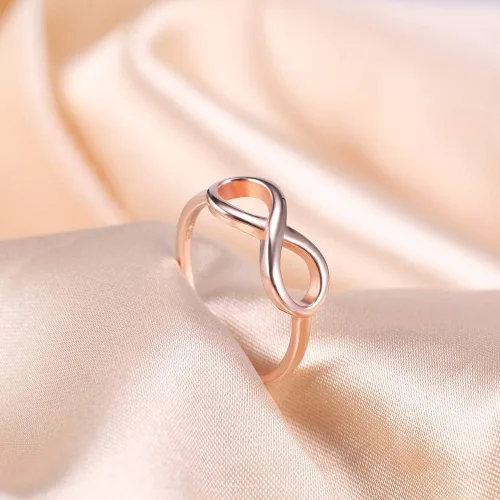 Miniatura 2 de SOMEN TUNGSTEN Anillo de plata de ley 925 con nudo infinito, anillo de boda de eternidad, tamaño 4-11