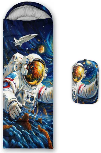 Miniatura 45 de Saco de dormir con estampado lneffble, sacos de dormir, saco de dormir para acampar al aire libre, adecuado para niños, portátil para niños y niñas
