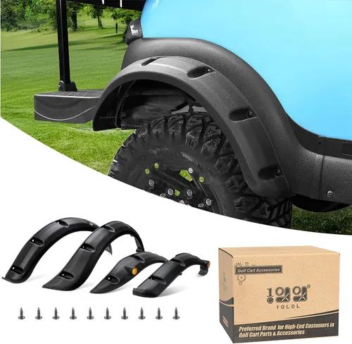 Miniatura 8 de 10L0L Extensiones de guardabarros delanteros y traseros para carrito de golf para Yamaha G14, G16, G19, G22, con herrajes metálicos, juego de 4