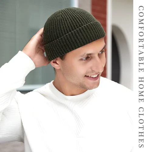 Miniatura 2 de Gorro de pescador para hombre, gorro de arrastrero de punto corto para hombres y mujeres
