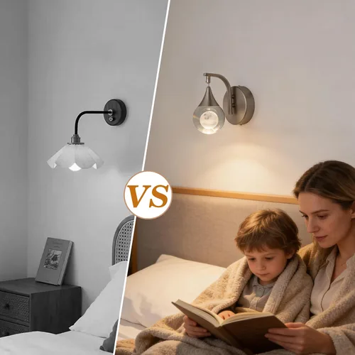 Miniatura 5 de Sedelan Aplique de pared de cristal, apliques de pared LED modernos para interiores, lámpara de pared de luna regulable de 5 W para dormitorio