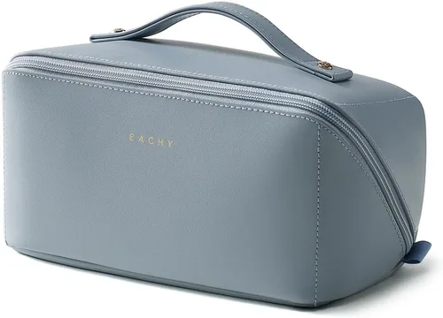 Miniatura 28 de EACHY Bolsa de Maquillaje de Viaje, Bolsas de Cosméticos de Gran Capacidad para Mujeres, Bolsa Portátil Impermeable que se Abre Plana, Bolsa de Aseo
