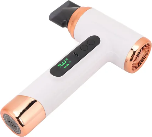 Miniatura 4 de Secador de pelo rosa inalámbrico, 15000 mAh recargable con carga USB, viento frío y caliente para viajes y campamentos