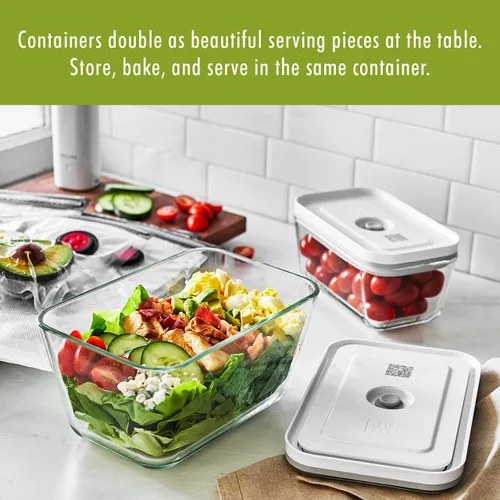 Miniatura 7 de ZWILLING Fresh & Save Recipiente hermético de vidrio para almacenamiento de alimentos, contenedor de preparación de comidas, tamaño mediano