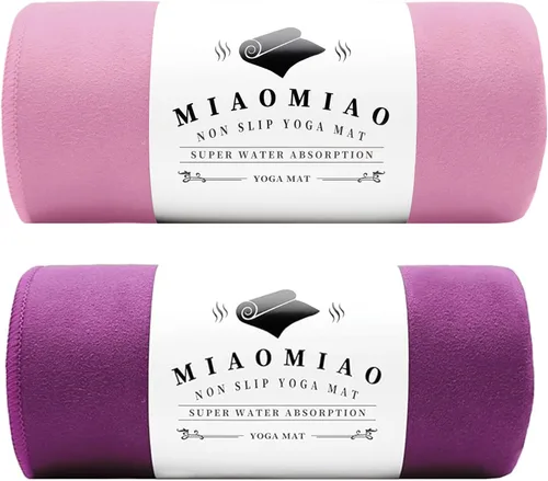 Miniatura 9 de MIAOMIAO Juego de toallas antideslizantes para yoga caliente, microfibra súper absorbente, 24.5 x 72 pulgadas, diseño antideslizante, sin lesiones
