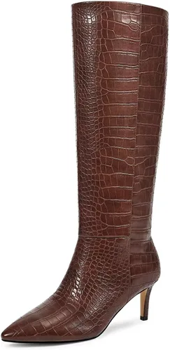 Miniatura 39 de wetkiss Botas altas hasta la rodilla para mujer, con tacón de gatito y diseño de punta puntiaguda, clásicas y sexys