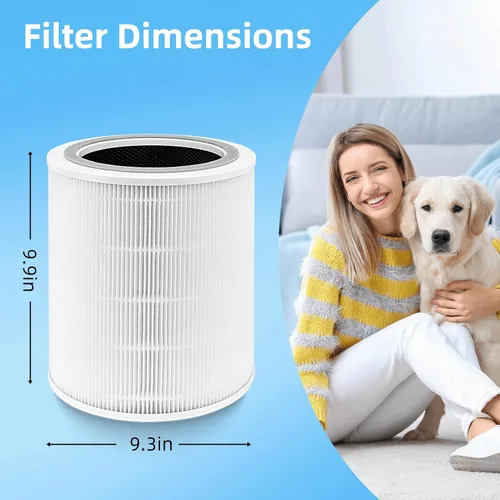 Miniatura 3 de Filtro de repuesto Core 400S para LEVOIT Core 400S, Core 400S-P, Core 400S-RF Smart WiFi purificador de aire, LRF-C401S-WUS, paquete de 2, blanco