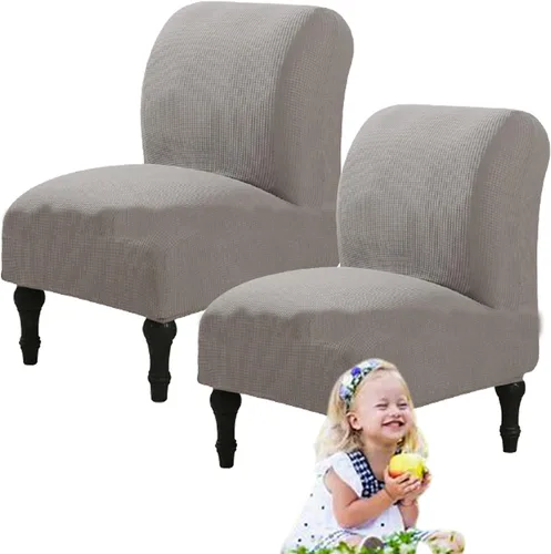 Miniatura 82 de Fundas elásticas para silla sin brazos, extraíbles y lavables, de elastano jacquard sin reposabrazos, protector de muebles para sala de estar, Verde
