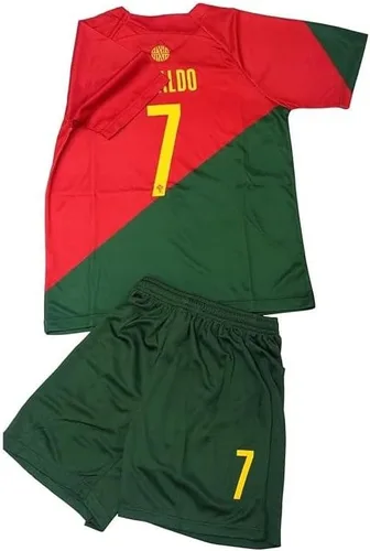 Camiseta deportiva para fanáticos del fútbol juvenil Portugal, camiseta sin pantalones cortos (EE.UU., edad, 10 años, 11 años) rojo, Rojo -