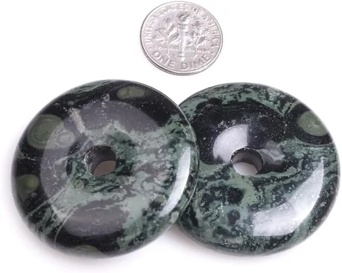 Miniatura 39 de JOE FOREMAN Anillo de cuarzo amatista natural de 1.181 in con colgante de donas circulares para hacer joyas, 1 unidad, Piedra