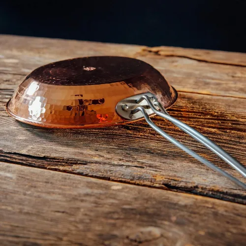 Miniatura 4 de Sertodo Copper Sartén 10 pulgadas de diámetro Sistema patentado de mango de acero inoxidable Forro de estaño naturalmente antiadherente