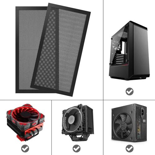 Miniatura 4 de MoKo Filtro de polvo de 4.724 x 9.449 in para ventilador de computadora, paquete de 2, marco magnético, ventilador de PC, malla contra polvo, filtro