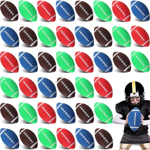 Sosation 20 piezas de mini inflables de fútbol a granel pequeños regalos temáticos de fiesta de fútbol rugby juguetes para juegos al aire libre e