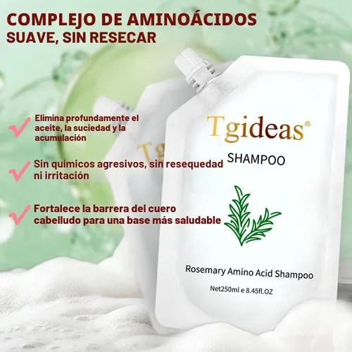 Miniatura 2 de Tgideas Champú de aminoácidos de biotina de romero, champú para el crecimiento del cabello para mujeres y hombres, pérdida de cabello adelgazante
