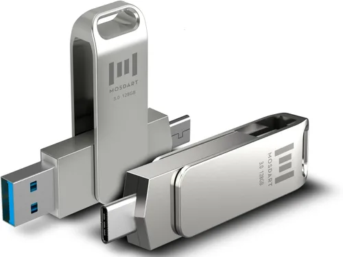 Miniatura 29 de MOSDART ExFAT - Memoria USB C 3.2 de 64 GB de velocidad rápida C y A, memoria USB C 3.2 con bucle para llavero, para iPhone 15, 16, 17, teléfono