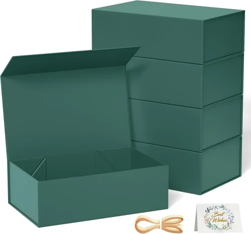 Miniatura 17 de RYDDOY Caja de Regalo Negra, 9.5x6x3'' Cajas de Regalo para Regalos con Tapas Cierre Magnético Rectangular Plegable para Caja de Propuesta
