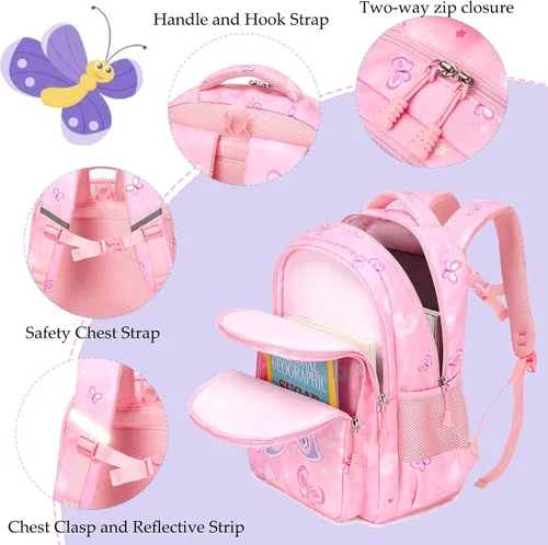 Miniatura 45 de Juego de mochila para niñas con diseño de unicornio, mochila escolar para niños, mochila para libros para niñas, set 3 en 1, regreso a clases