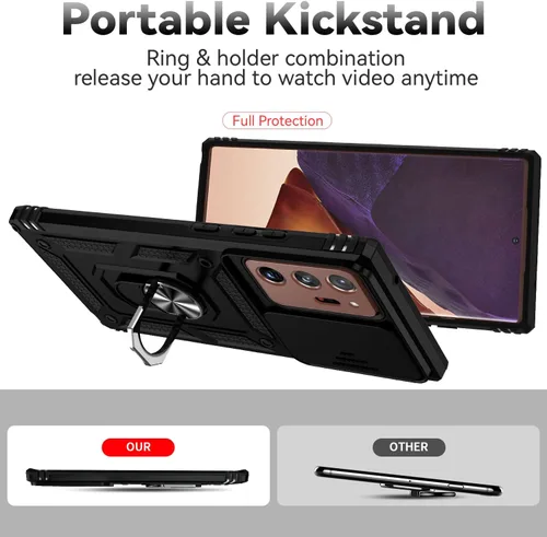 Miniatura 7 de Funda para Samsung Galaxy Note 20 Ultra con cubierta para lente de cámara, protector de pantalla HD, prueba de caídas de grado militar, soporte