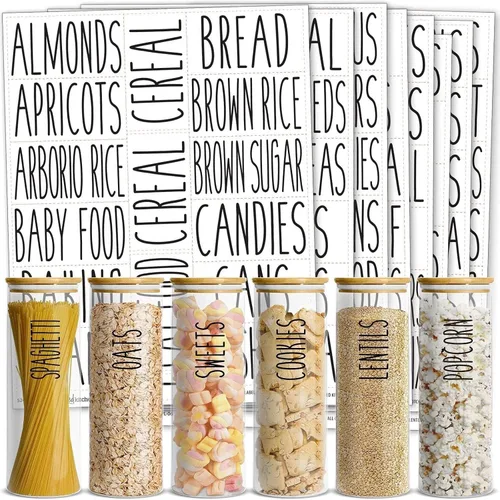 Talented Kitchen Etiquetas adhesivas de cocina – Etiquetas impermeables para contenedores de almacenamiento – Calcomanías de despensa y tarros para