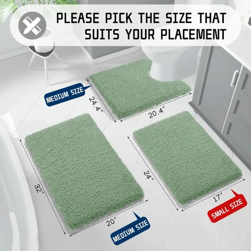 Miniatura 51 de Yimobra Alfombra de baño de felpa esponjosa, súper lanuda suave, cómoda, antideslizante, absorbente de agua, alfombra de baño de microfibra que se