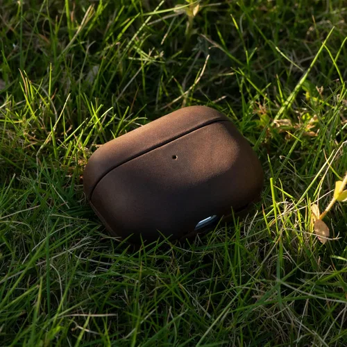 Miniatura 7 de Funda de cuero para AirPods Pro, estilo vintage Patina Indiana-Jones, funda de cuero para AirPods Pro 1ª generación 2019, hecha a mano, marrón oscuro